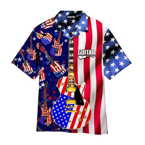 American Guitar Patriot Day Hawaiian Shirt Gift For A Vetaran Short Sleeve H