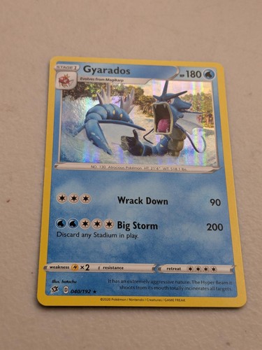 Gyarados 040/192 Holo Rare Rebel Clash Pokemon Moderately Played