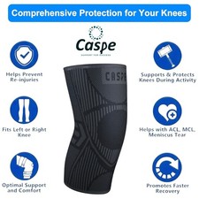 2X Knee Sleeve Compression Brace Knee Support Sport Joint Pain Arthritis Relief