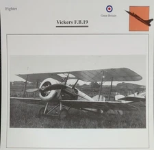 Vickers Fighter Plane Picture Original Vtg Aircraft Detail Info Collector Card 