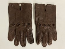 Genuine Brown Leather Bare Knuckle Gloves Sz Large Vintage