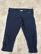 Vintage Y2K Nike Capri Athletic Leggings Woman  s XL 16-18 Comfort Silver Tag