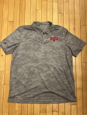 Men  s Digital Camo Gray Xl Short Sleeve Spartans Adidas Dry Fit Polo