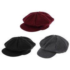 Newsboy Cap Solid Color Autumn Winter Beret Hat Caps Baby Toddler Kids Boys Girl