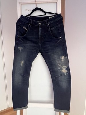 Diesel Fayza Boyfriend Jeans W27 L32 Dark Blue Washed Low Waist Relaxed Fit New