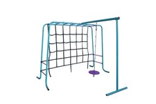 Plum Play Metal Monkey Bars with Swing and Cargo Net Climb Wall