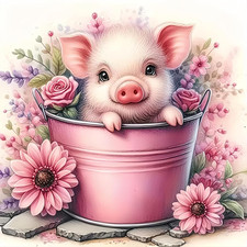 Diamond Art Kits for Adults, Cute Pig 5D Diamond Painting Kits Dots for Adults