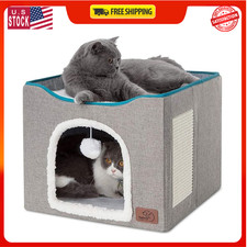 Bedsure Cat Beds for Indoor Cats - Large Cat Cave for Pet Cat House with Fluffy
