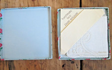 New Vintage Handmade Lace from Belgium on Linen Handkerchief Hankies Napkin 8x8