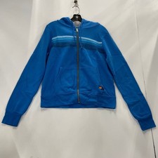 AVIATOR NATION 5 Stripe Hoodie Unisex Size S Ocean Blue