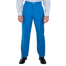 Burberry Men's Vivid Blue Wool Tailored Trousers