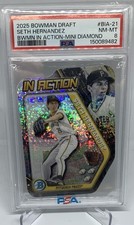 2025 Bowman Draft In Action Mini Diamond Seth Hernandez 1/150 PSA 8 ( POP 1 )