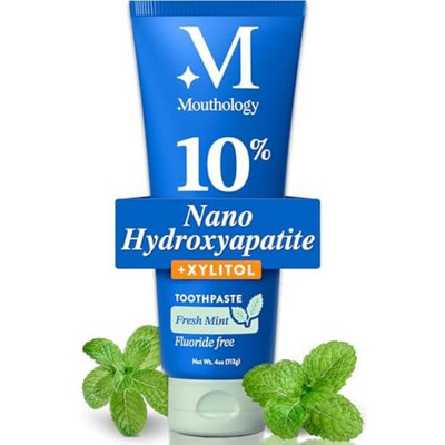 Mouthology 10% Nano Hydroxyapatite Toothpaste (Fluoride Free), Whitening*,