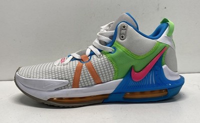 Nike Men Basketball Shoe Lebron 19 Low DM1123-003 White Green Blue Pink