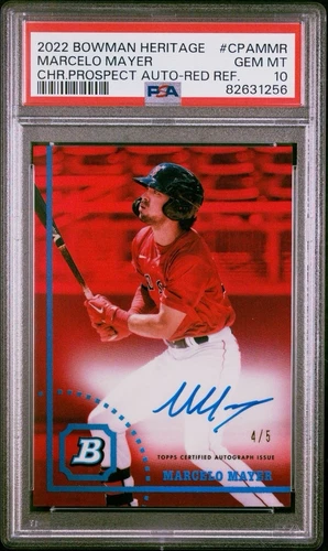 2022 Bowman Chrome Heritage Marcelo Mayer Red Refractor Auto 4/5 PSA 10 POP 1 🔥