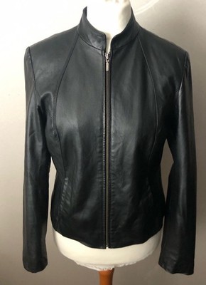 NEXT - weiche ECHT LEDER Jacke SCHWARZ Größe 12