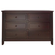 SF Home Espresso Kids Dresser 6 Drawer Wood Bedroom Storage Chest Furniture
