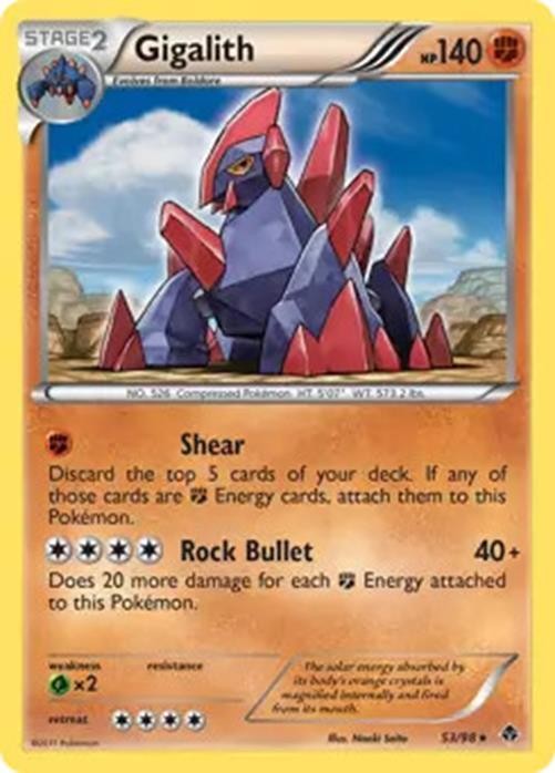 Gigalith - 53/98 - Pokemon Emerging Powers Prerelease Holo Rare Promo NM