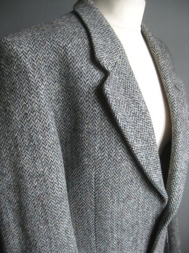 HARRIS TWEED JACKET 38 REG mens blue grey 100% pure new wool SENATOR hebrides - Picture 18 of 23