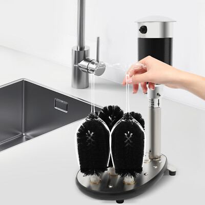 Upright Brush Glass Washer Polisher 5 Brush Commercial Electric Glass Cup Washer