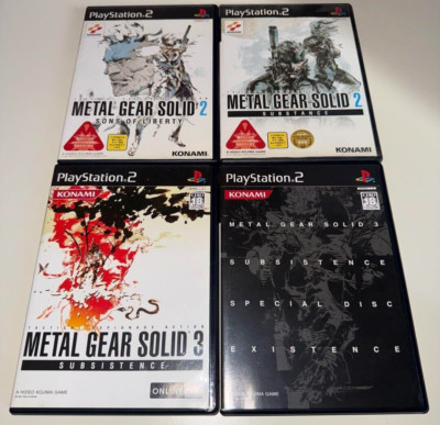 Metal Gear Solid 2 Substance & Son of Liberty & 3 Subsistence Set PS2 Japan