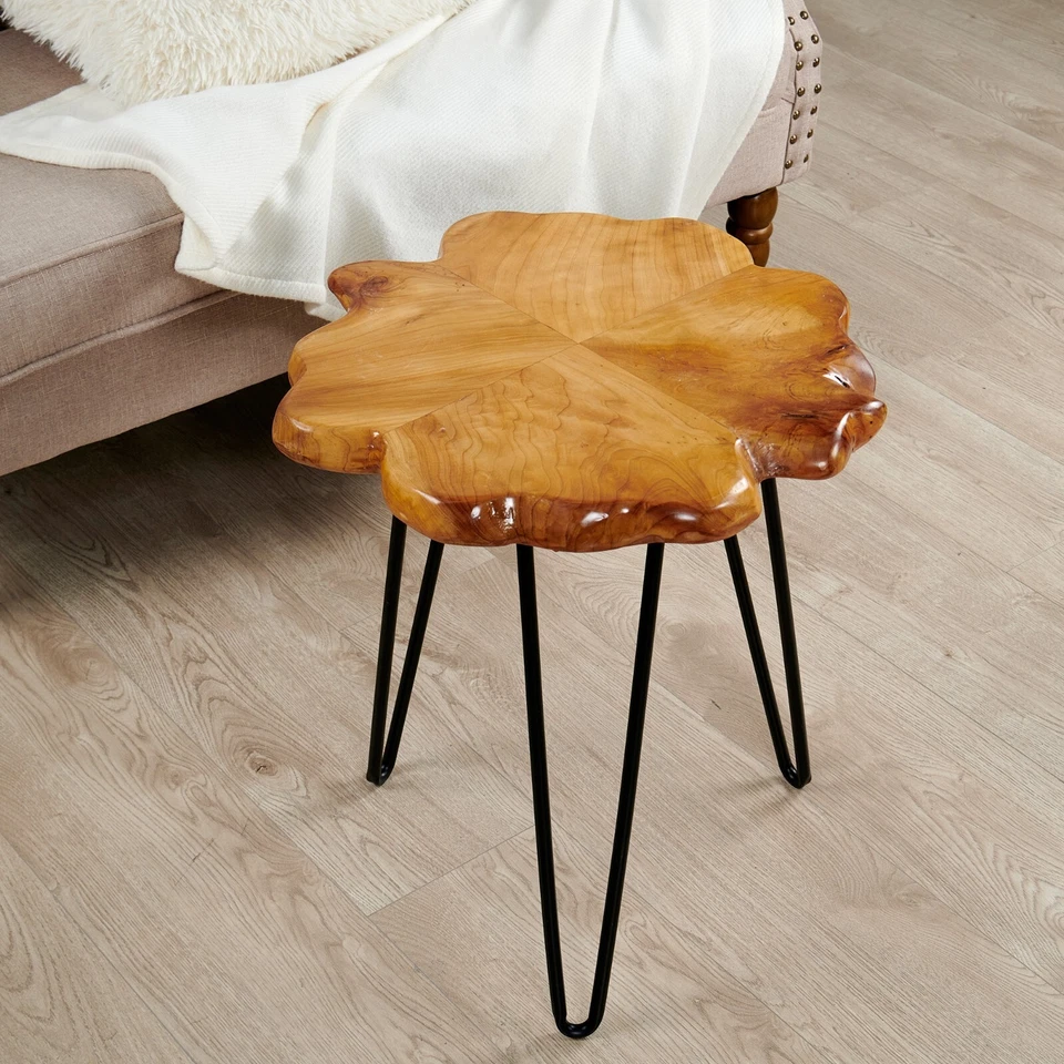 Greenage Rustic Cedar Root Live Edge Coffee Table with Hairpin Legs Heavy Thick - Image 3 of 4