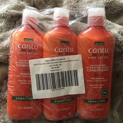 3x - Cantu For Natural Hair Sulfate Free Hydrating Cream Conditioner - 13.5 oz