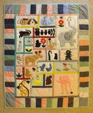 Baby Patchwork Wall Quilt Animal 56" x 46"