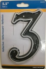 Hillman 845895, Number #3 - 5.5" Reflective Plastic