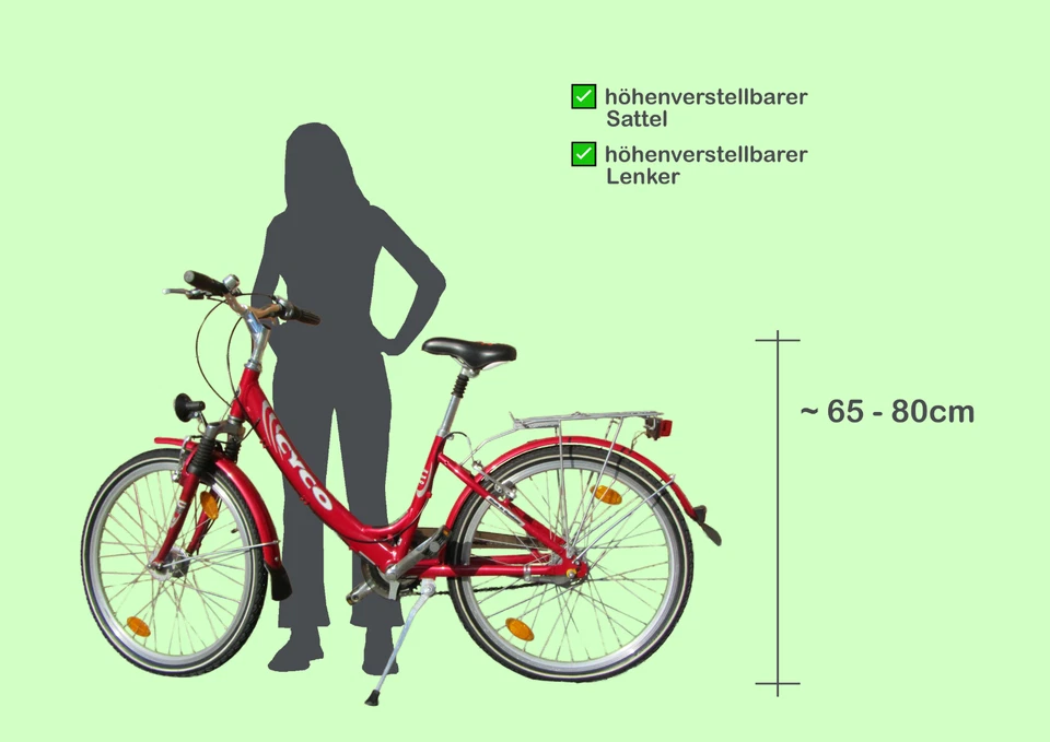 CYCO Kinder/Jugend/Mädchen Fahrrad rot, 24 Zoll, top Zustand - Bild 2 von 4