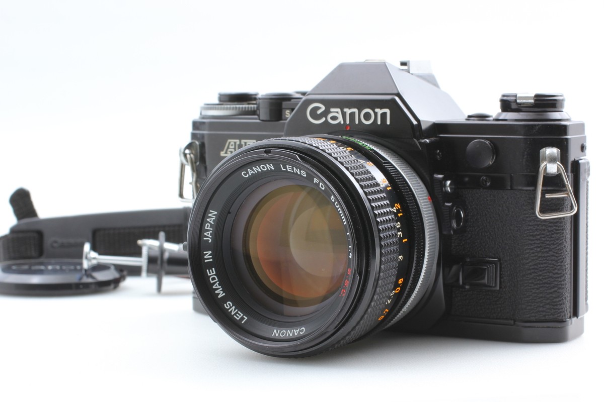 Exc+5] Canon AE-1 Black SLR W/ FD 50mm F1.4 SSC Lens From