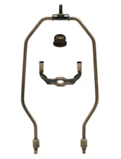 8" Regular Weight Lamp Harp, Finial and Harp Base Set, Antique Brass