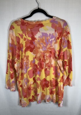 Cardigan Dentelle Jaune Isaac Mizrahi - Taille M - Manches 3/4 - Neuf Sans étiquettes