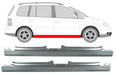 Für Volkswagen Touran 2003-2010 5 Tür Voll Schweller Reparaturblech/ L+R Paar - Bild 1 von 4