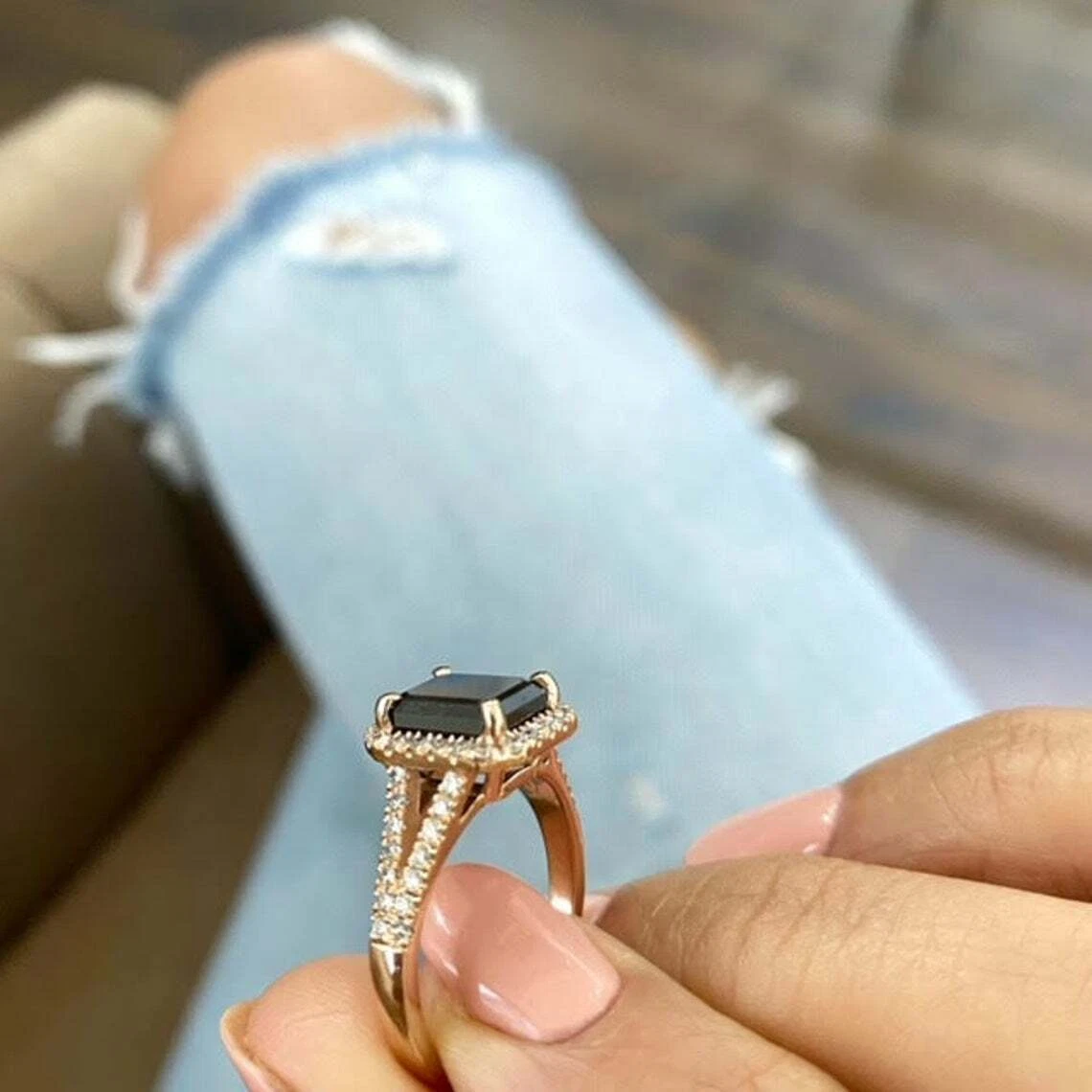 Emerald cut engagement hotsell rings h samuel