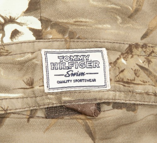 Tommy Hilfiger Board Shorts Mens 2XL Green Floral Hawaiian Lined Drawstring - Picture 3 of 8