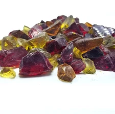 VIVID Red, Yellow, Amber Premium Blend 1/2" Fireplace Fire Pit Fireglass Glass