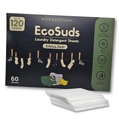 Eco-Friendly Laundry Detergent Sheets: Plastic-Free, Hassle-Free, Citrus Breeze