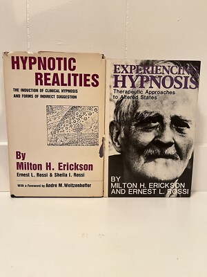 2 Books Milton H. Erickson Hypnotic Realities & Experiencing Hypnosis HB DJ