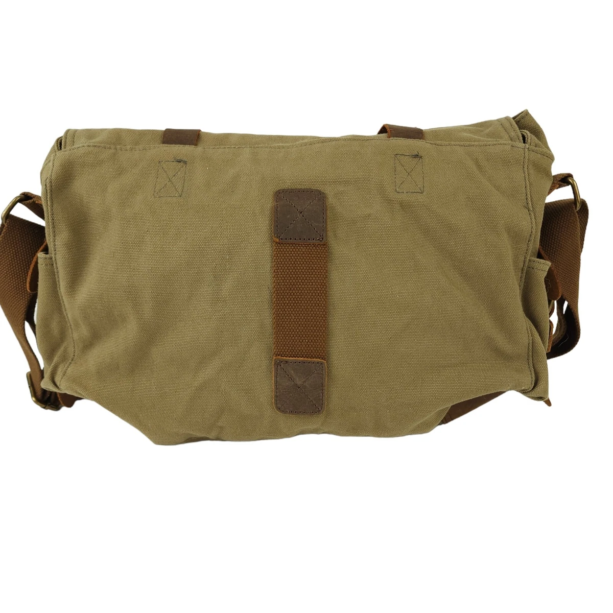 12 Wholesale Canvas Messenger Bag - Shoulder Bag Color Olive - at