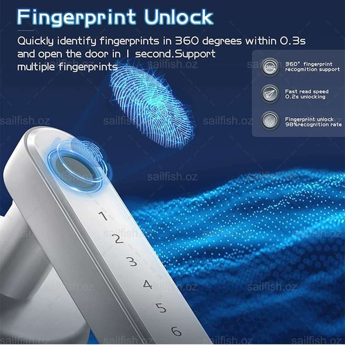 Smart Digital Code Door Lock Fingerprint Password /Key Electronic Knob Safety AU - Picture 6 of 14