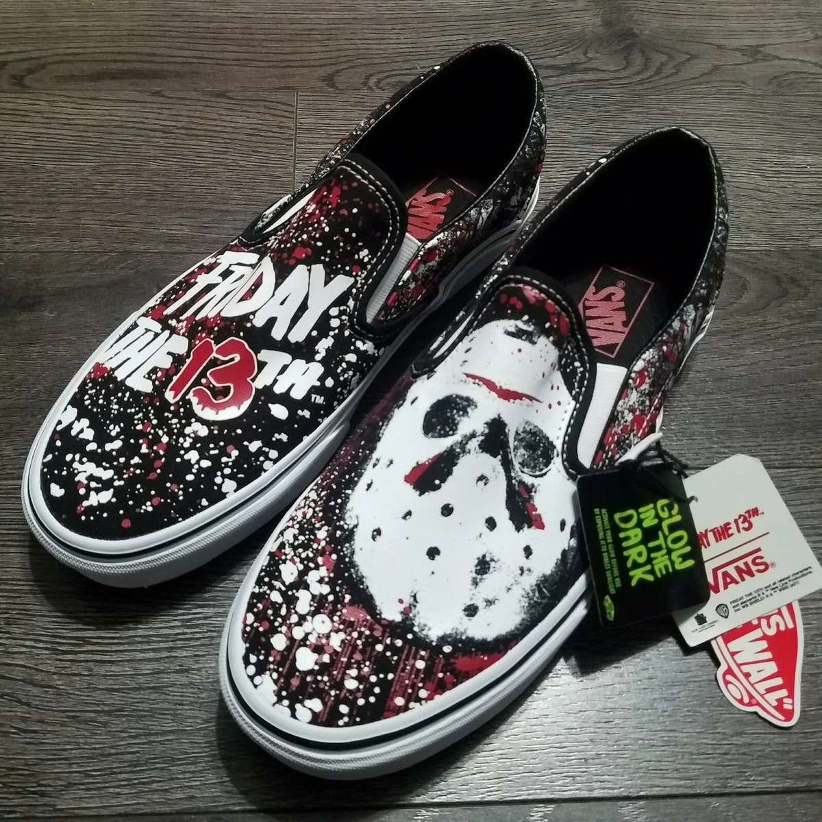 VANS House Of Terror Friday The 13th Jason Voorhees Slip On shoes Mens size  10 | eBay