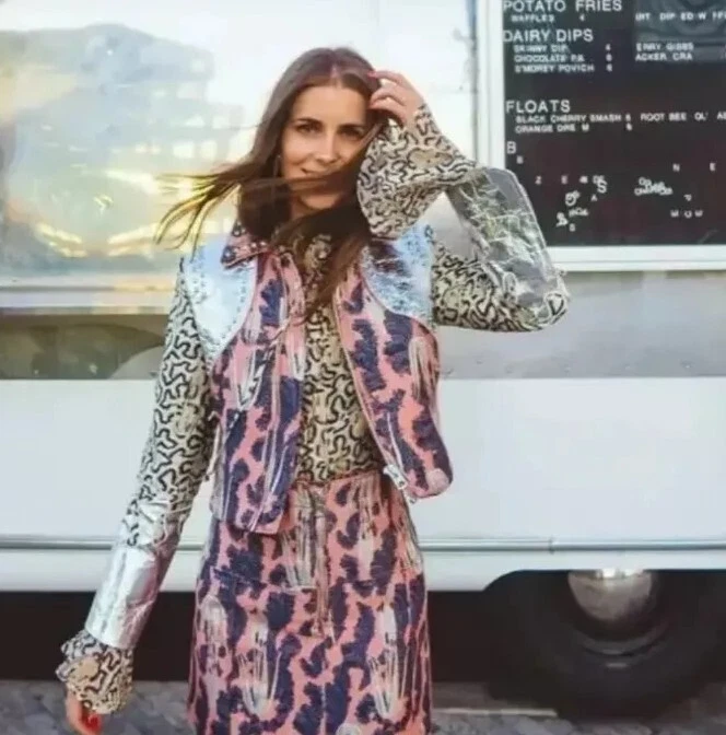 Leopard print biker jacket h&m top