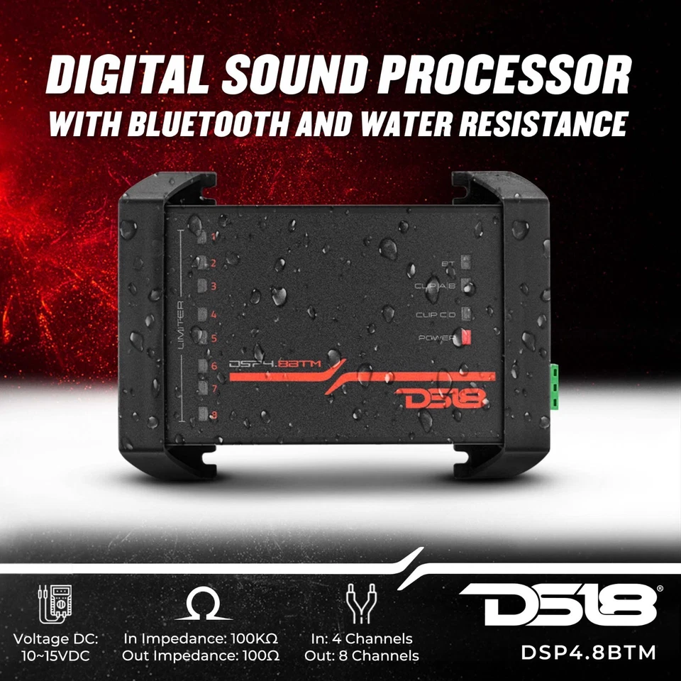 Procesador de sonido digital DS18 DSP4.8BTM de 4 canales de entrada y salida de 8 canales de audio para automóvil Foto 2 de 4