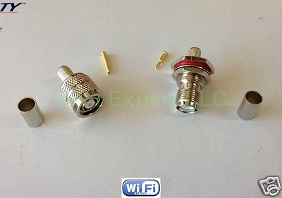 RP-TNC Male & Female Plug Crimp for LMR240 240UF RG-8X RG8X RF Cable Connector