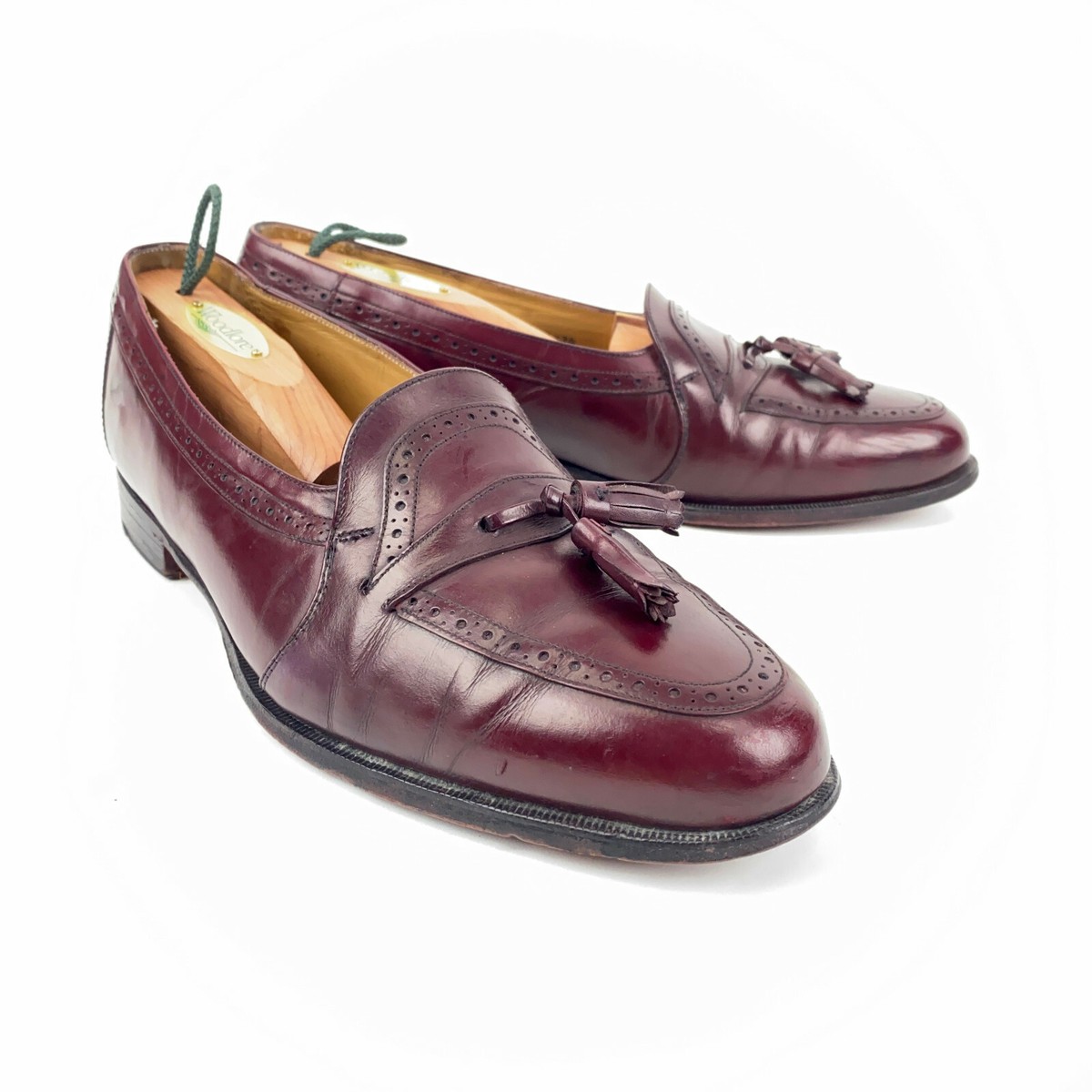 Johnston Murphy Aristocraft Men's Tassel Loafers Burgundy Dress Shoes S  E