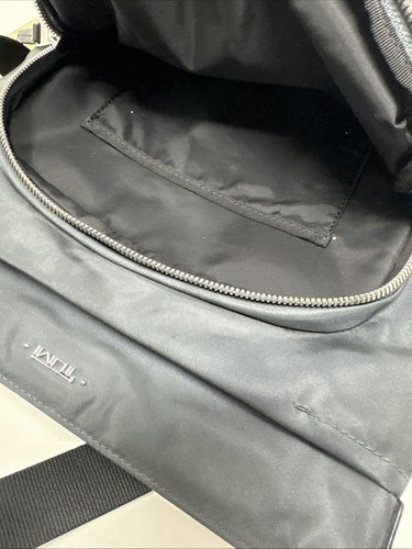 Tumi Gray Crossbody Bag Inner Pockets Adjustable Strap Classic Travel Rectangle - Picture 8 of 10