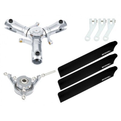 Microheli CNC Triple Carbon Plastic Blades Conversion Set - OMP HOBBY M1 / EVO