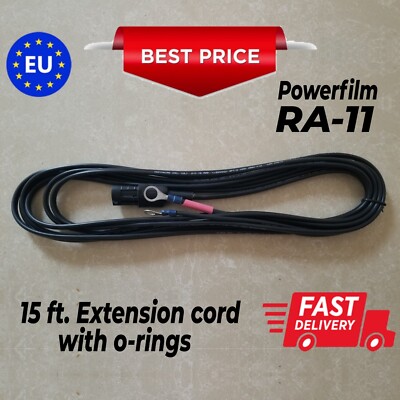 Powerfilm Extension Cord with O-ring Connectors (RA-11) 15ft.