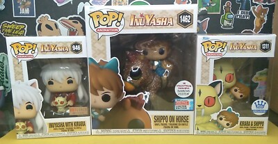Funko Pop! Anime Inuyasha W/Kirara,  Kirara W/ Shippo & Diamond Shippo On Horse 